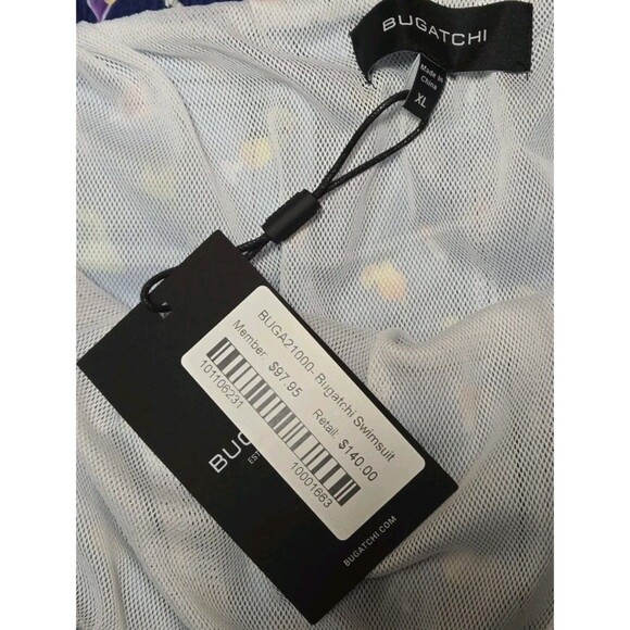 Bugatchi Mens Swim Trunks Size XL Night Blue Rainbow Cocktails Drinks - Picture 3 of 5